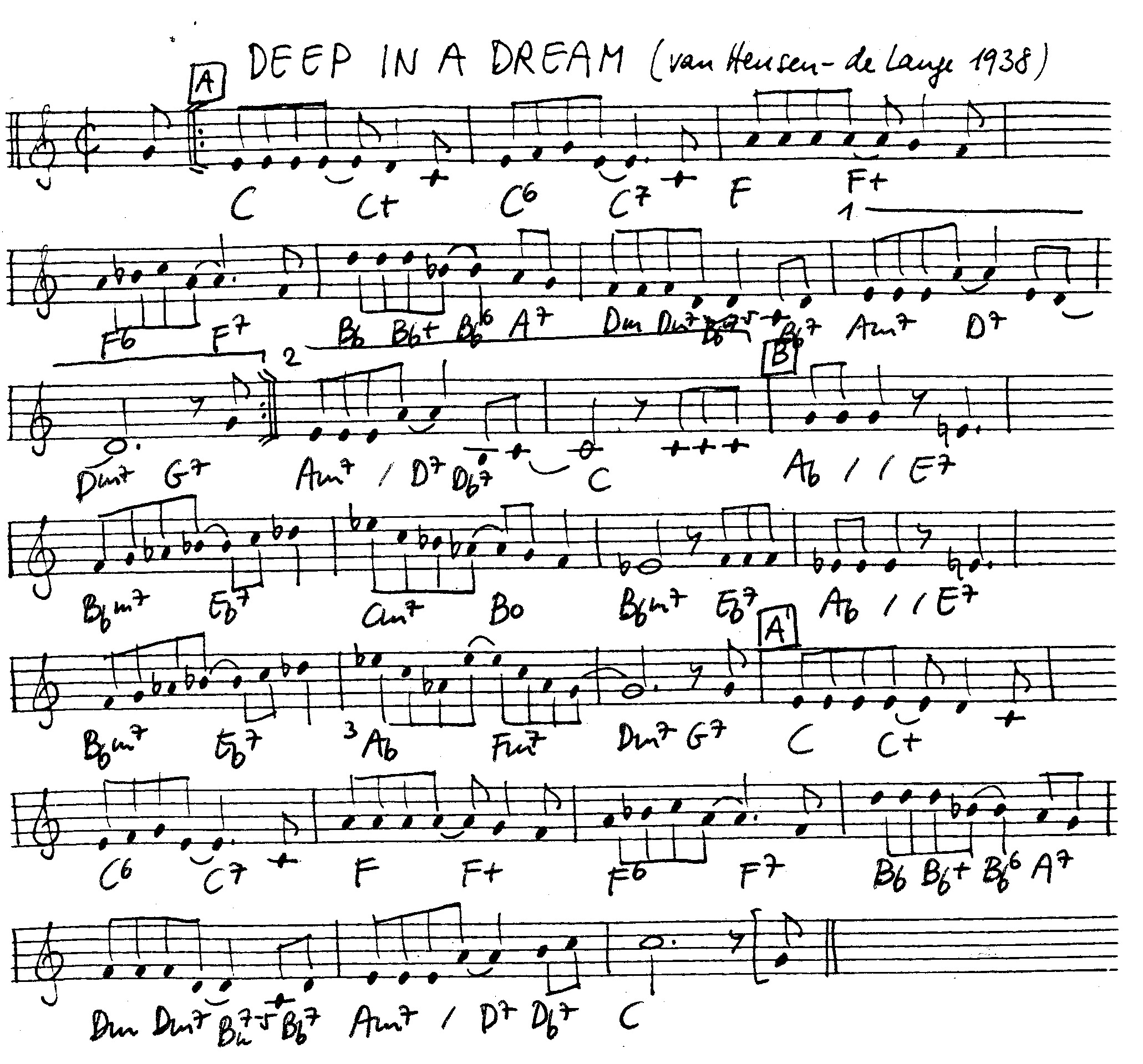 deep in a dream leadsheet – book us for your next 20s or gatsby event